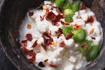 Open Sandwich preparation: ingredients and ready