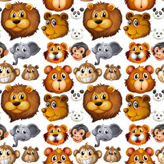Wild animals head with happy face