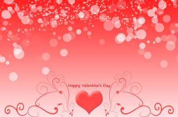 happy valentine's day red Heart on the red background