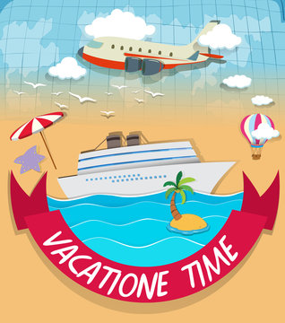 Logo design with vacation theme