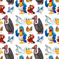 Seamless various kind of birds