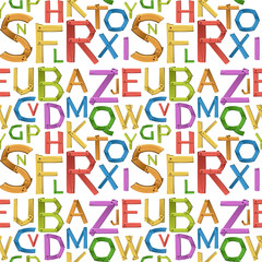 Seamless english alphabet a to z