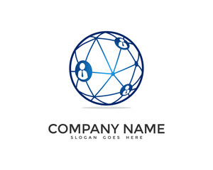 Global Team Network Logo Design Template