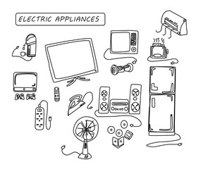 electric appliances set in home