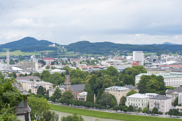Fototapeta na wymiar View on Salzburg from the top..