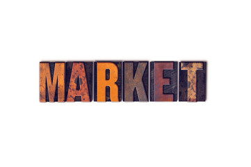 Market Concept Isolated Letterpress Type