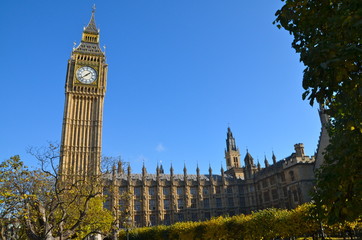 Big Ben Clock Tower at the Parliament house at city of Westminster, London England UK 