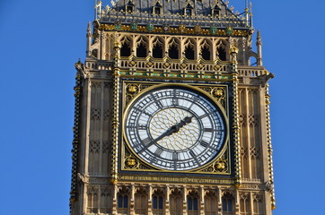 Fototapeta na wymiar Big Ben Clock Tower at the Parliament house at city of Westminster, London England UK