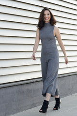 Young woman smiling in urban background