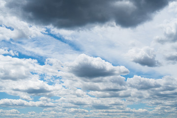 The sky with gray and white clouds