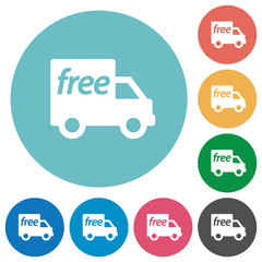 Flat free shipping icons