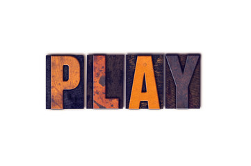 Play Concept Isolated Letterpress Type
