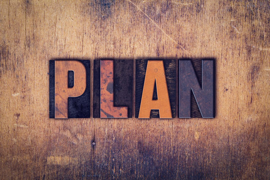 Plan Concept Wooden Letterpress Type