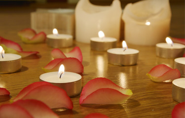 rose with candle light  