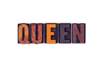 Queen Concept Isolated Letterpress Type