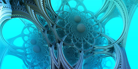 Abstract background, blue fantastic 3D  structures © Cobalt