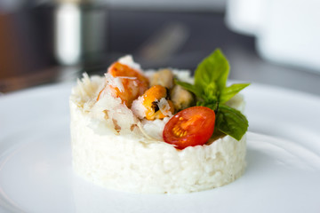 Risotto with mussels and shrimps