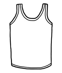 sport vest / cartoon vector and illustration, black and white, hand drawn, sketch style, isolated on white background.