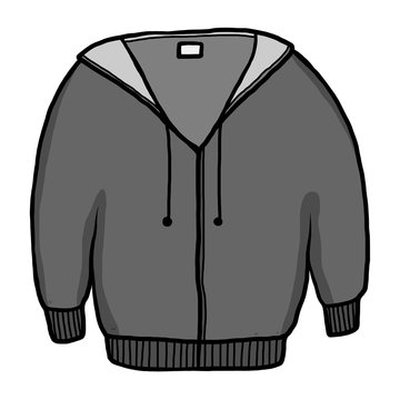 jacket sweater / cartoon vector and illustration, grayscale, hand 