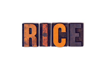 Rice Concept Isolated Letterpress Type