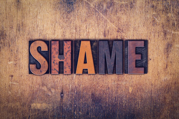 Shame Concept Wooden Letterpress Type