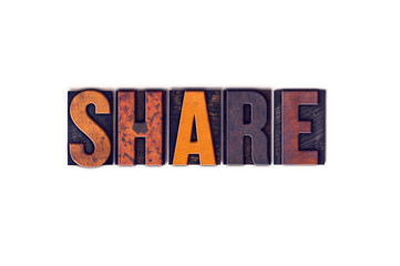 Share Concept Isolated Letterpress Type