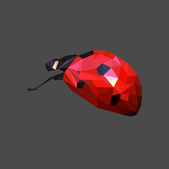Naklejka premium Ladybug low poly design. Triangle vector illustration.