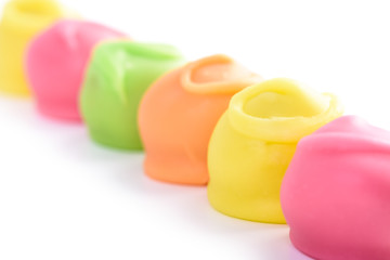 Colorful Fondant Candies On White Background