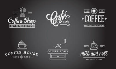 Set of Vector Coffee Elements and Coffee Accessories Illustration can be used as Logo or Icon in premium quality
