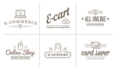 Fototapeta premium Set of Vector E-Commerce Icons Shopping and Online can be used as Logo or Icon in premium quality