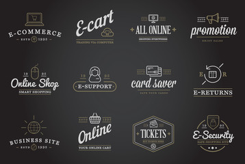 Set of Vector E-Commerce Icons Shopping and Online can be used as Logo or Icon in premium quality