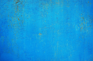 Grunge background, cracked paint, blue color painted wall, old painted wood metal texture