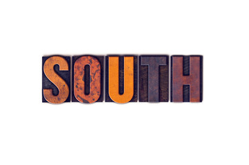 South Concept Isolated Letterpress Type