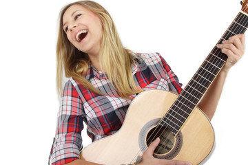 Fototapeta premium Gitarre spielen und lachen