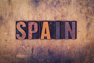 Spain Concept Wooden Letterpress Type