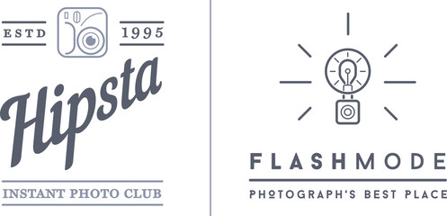 Set of Vector Photo Camera Photography Elements and Video Camera Icons Illustration can be used as Logo or Icon in premium quality