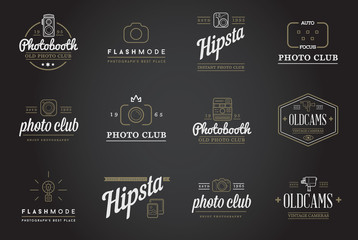 Set of Vector Photo Camera Photography Elements and Video Camera Icons Illustration can be used as Logo or Icon in premium quality