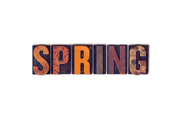 Spring Concept Isolated Letterpress Type