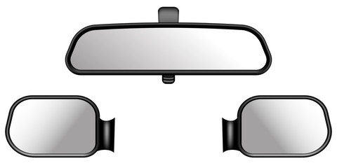 set of car mirrors. on white background