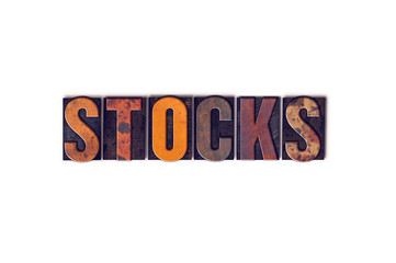 Stocks Concept Isolated Letterpress Type