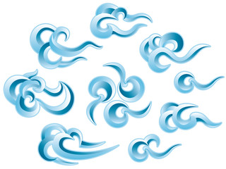 Cloud illustrations set