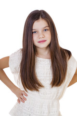 Portrait of a charming brunette little girl