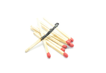 matches on a white background