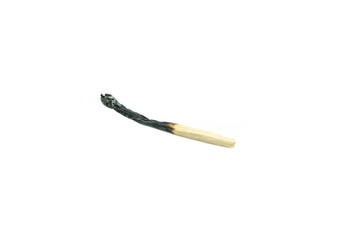 Burned match  on white background
