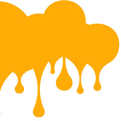 Vector illustration of yellow honey drips. with place for text