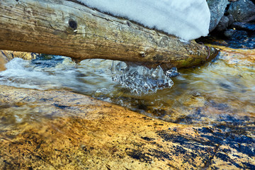 Frozen mountain river
