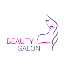 Obrazy na Plexi  Piękna kobieta wektor logo szablon dla salon fryzjerski, salon kosmetyczny, zabiegi kosmetyczne, centrum spa.