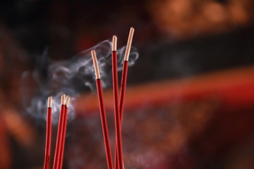 Burning incense stick