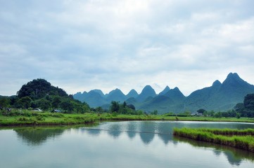 Fototapeta na wymiar Beautiful rural scenery in Guilin,China
