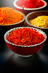 Spice. Various spices over black background